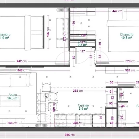 Апартаменты Le 44, T3 Equipe Au Centre *